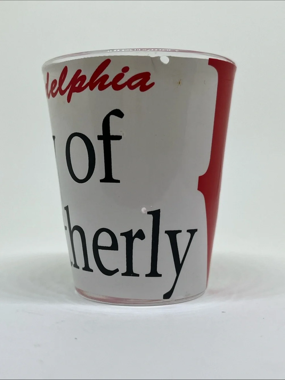 Philadelphia City of Brotherly Love White Shot Glass